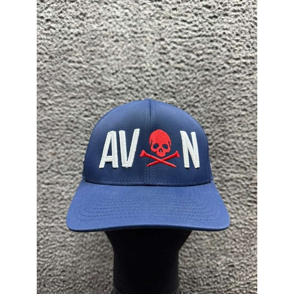 G/Fore Avon Skull Embroidered Nylon Snapback Golf Hat Navy Blue Men One Size